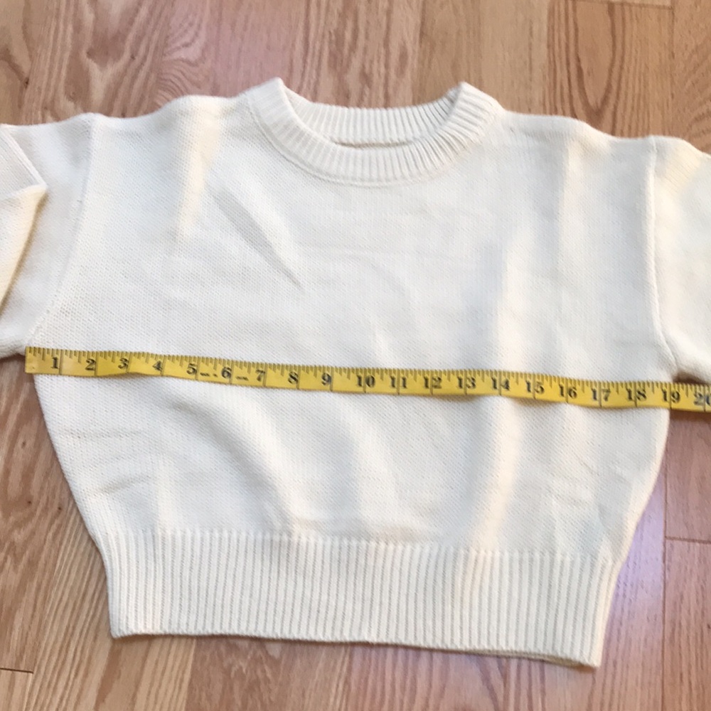 Cider small ivory goose pattern crew neck knit sweater. - Picture 12 of 13